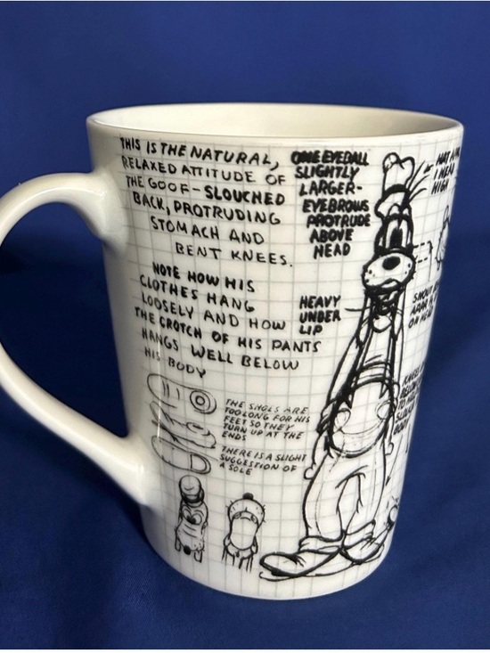 Disney Other - Disney Goofy Sketch Ceramic Cup or Mug, Jerry Leigh, Black & White